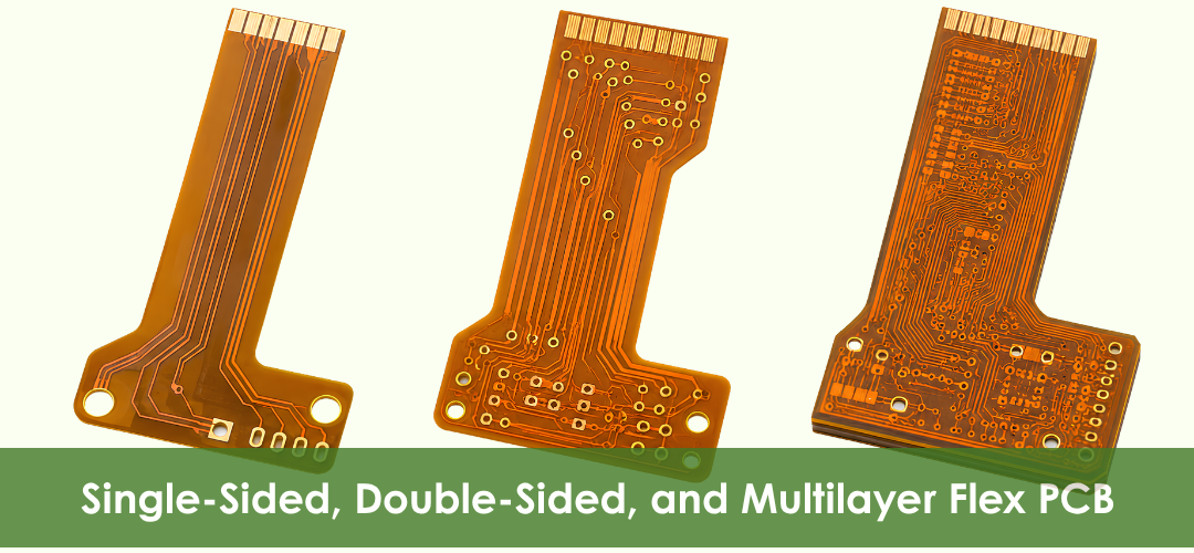 single-sided, double-sided, and multilayer flex pcb